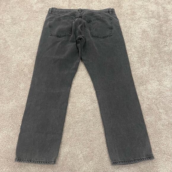 Frame Women's Le Slouch Black Grey Distressed Straight Leg Jean Size 30 - Picture 12 of 13